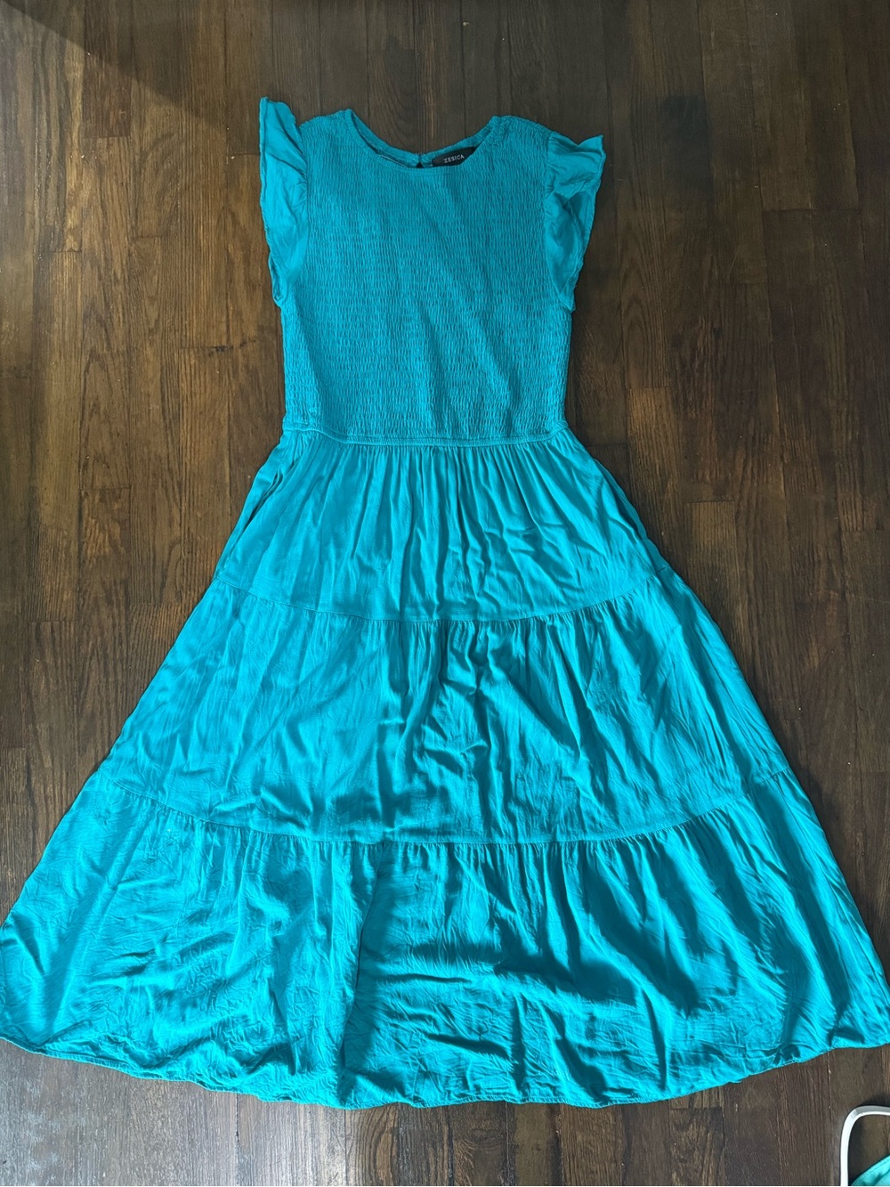 Amazon Teal Tiered Midi Dress - Picture 15 of 16